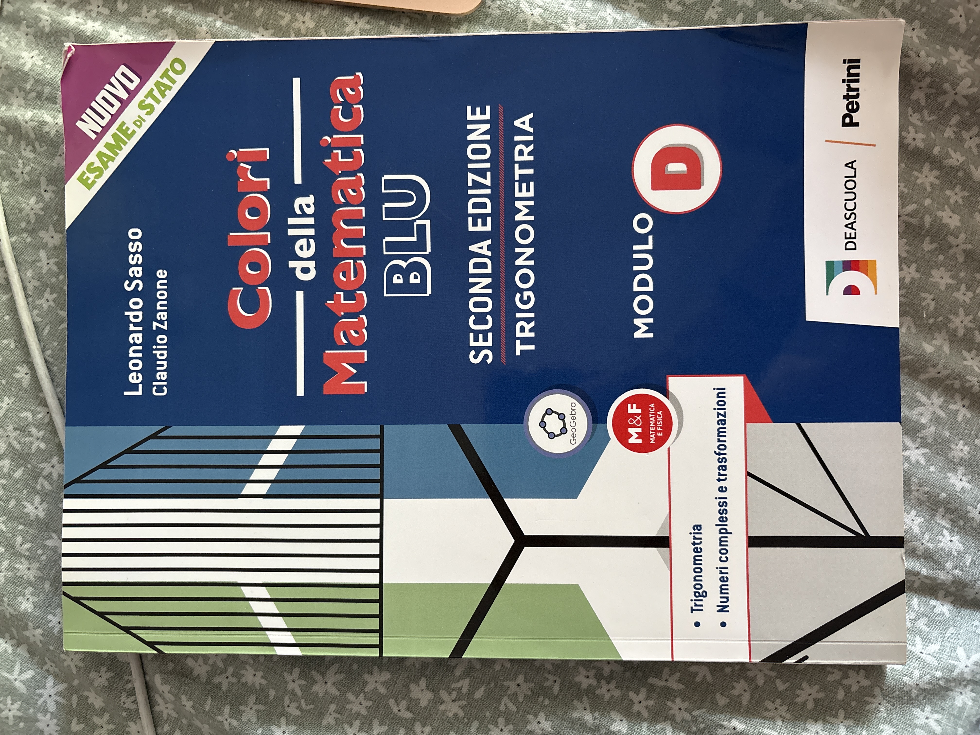 Foto di colori della matematica blu seconda edizione trigonometria modulo d